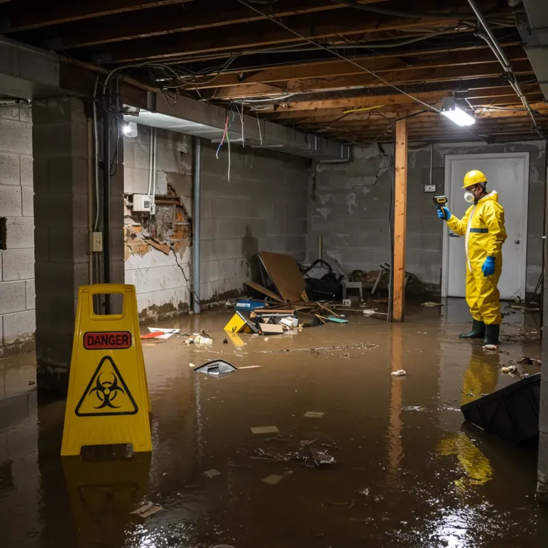Flooded Basement Electrical Hazard in Carrington, ND Property